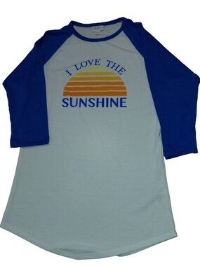 LuLaRoe Randy T-Shirt 3/4 Sleeve Baseball Top Size XS I Love Sunshine NWT